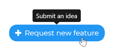 Screenshot: feature request via Productific